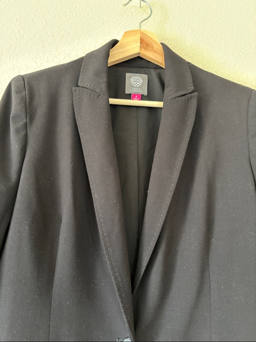 Vince Camuto Black Women's Single-Button Blazer Jacket - Picture 2 of 3